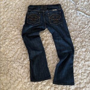 Frankie B. Dark Wash Flare Jeans cropped kick flare size 4